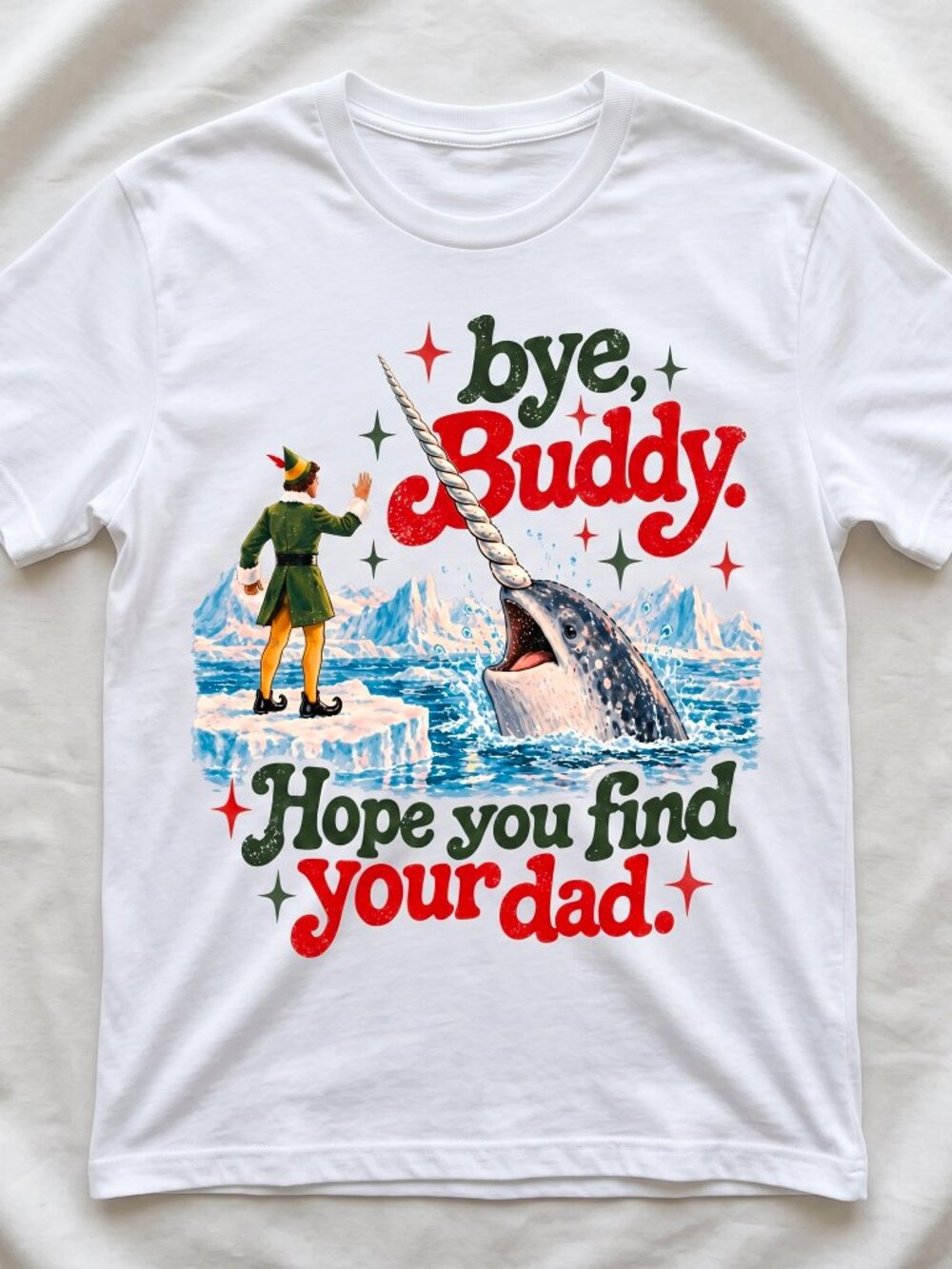 Bye Buddy Christmas Design T-Shirt